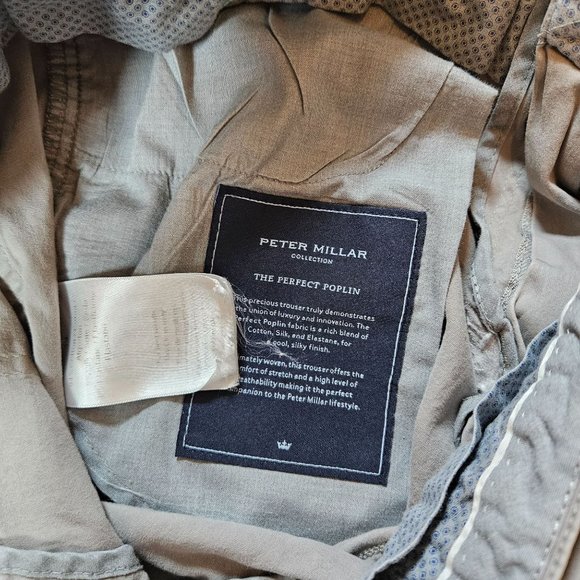 Peter Millar Men's Perfect Poplin Five-Pocket Pant, gray, size 34 - Picture 5 of 6